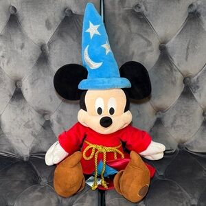 Disney Sorcerer Mickey Mouse Fantasia Plush Toy Doll 18" Wizard Disneyland World